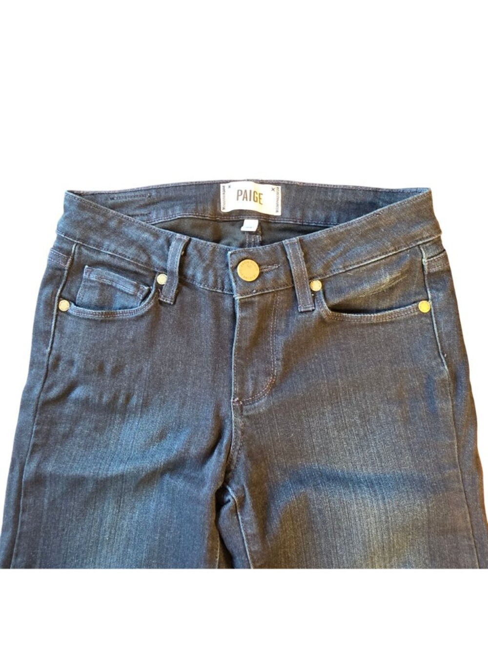 Paige Verdugo Ultra Skinny Jeans Dark Wash Low Rise Premium Denim Size 24 - Picture 3 of 8